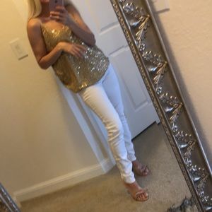 Sequin top with droopy sides great for party sizeM